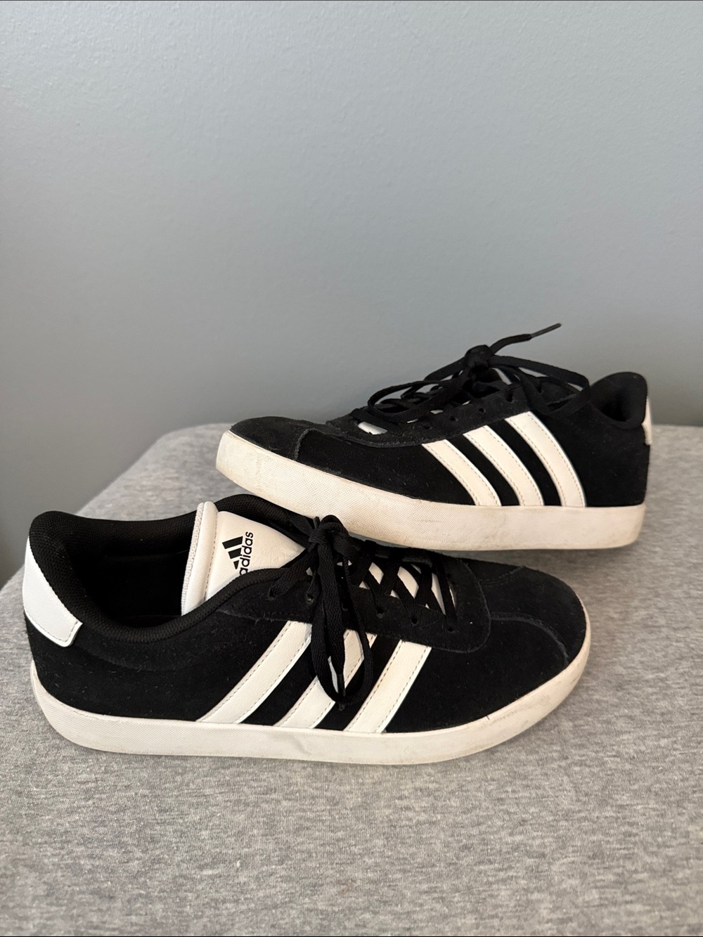 adidas Women’s Black & White Suede Low-Top Sneakers